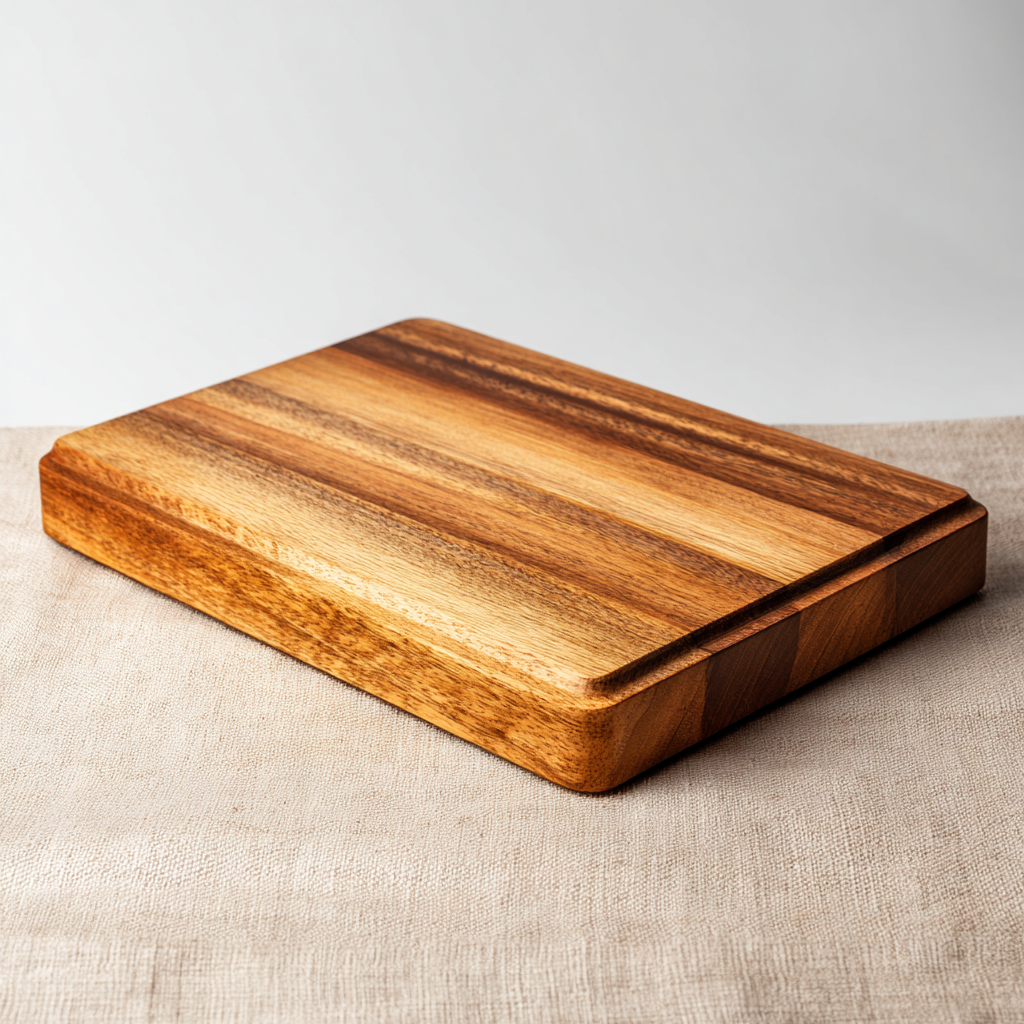 Standard Chef's Board with Beveled Rim - African Mahogany Edge Grain Chopping Board