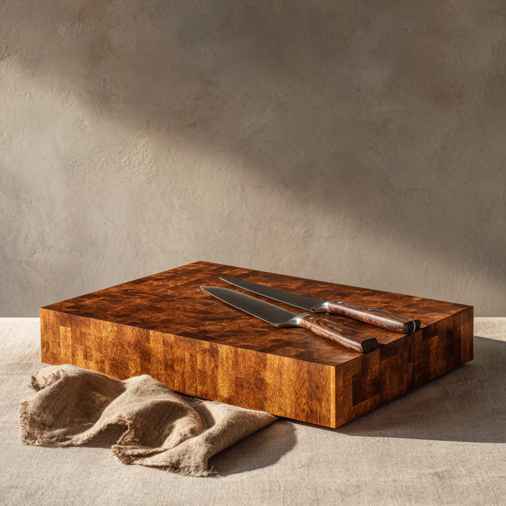 Standard Chef's Board - African Mahogany Edge Grain Chopping Board