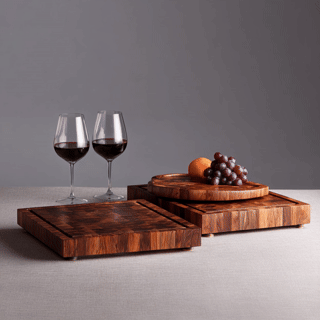 Slimline Cheese & Charcuterie Board - African Mahogany Edge Grain Serving Board