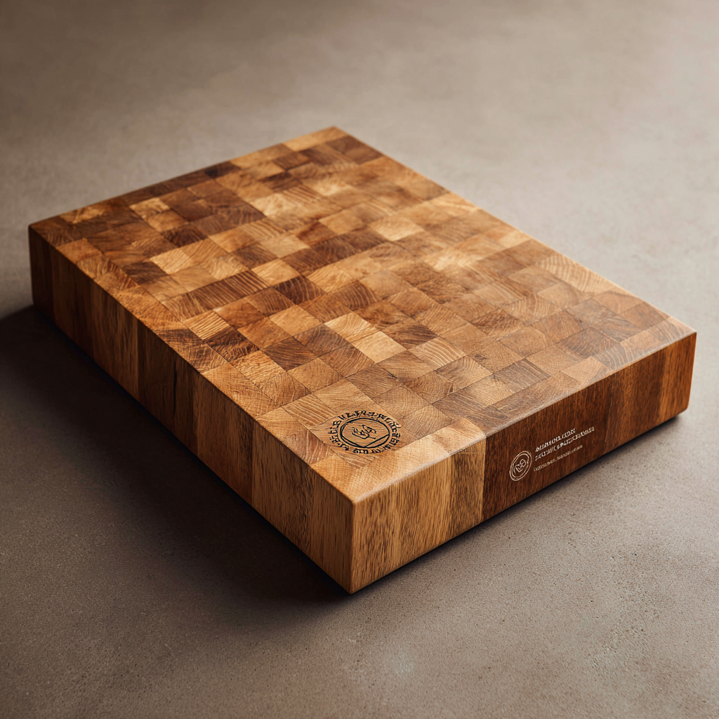 Standard Chef's Board with Juice Groove - African Mahogany Edge Grain Chopping Board