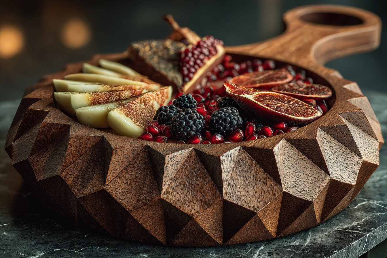 Slimline Cheese & Charcuterie Board - African Mahogany Edge Grain Serving Board